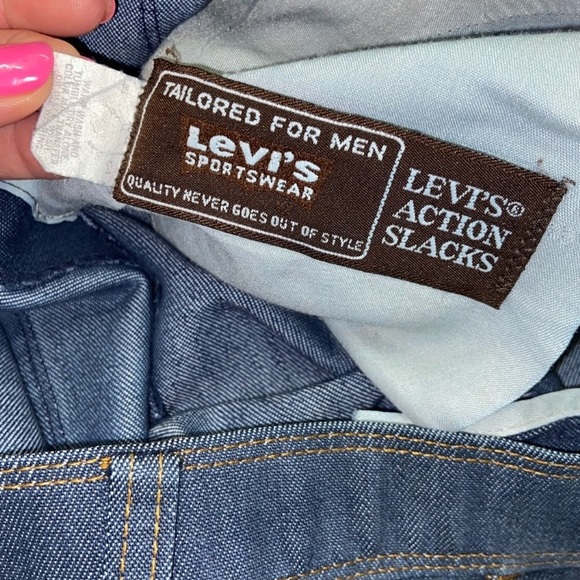 Vintage Deadstock 70’s Orange Tab Levis Action Slack Jeans - Picture 9 of 14
